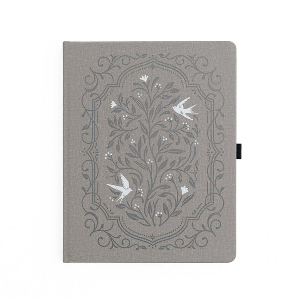 Songbird in Warm Gray Dot Grid Notebook