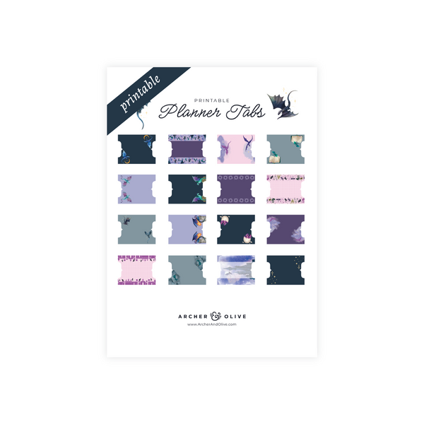 Printable Planner Tabs: Dragon Spire