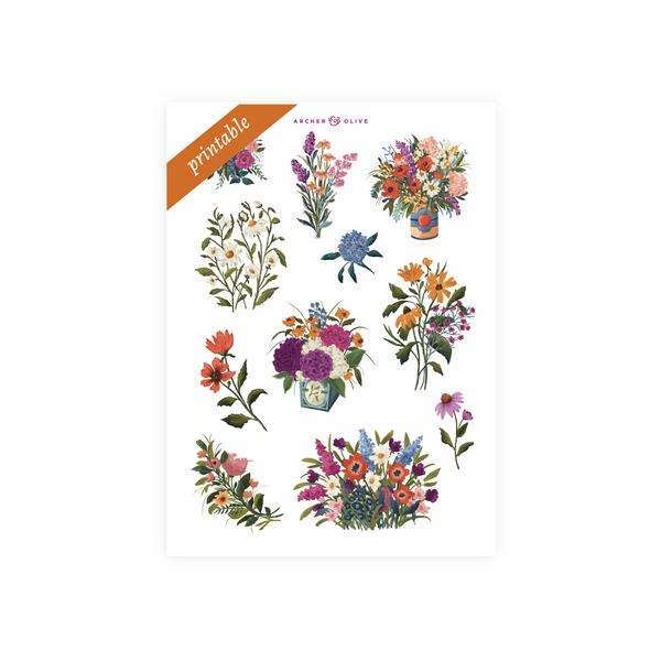 Printable Sticker: Wildflowers