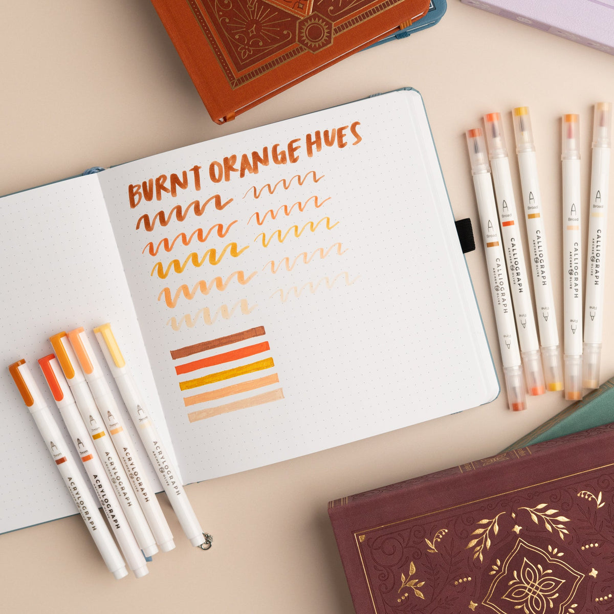 Burnt Orange Hues Sets of 5