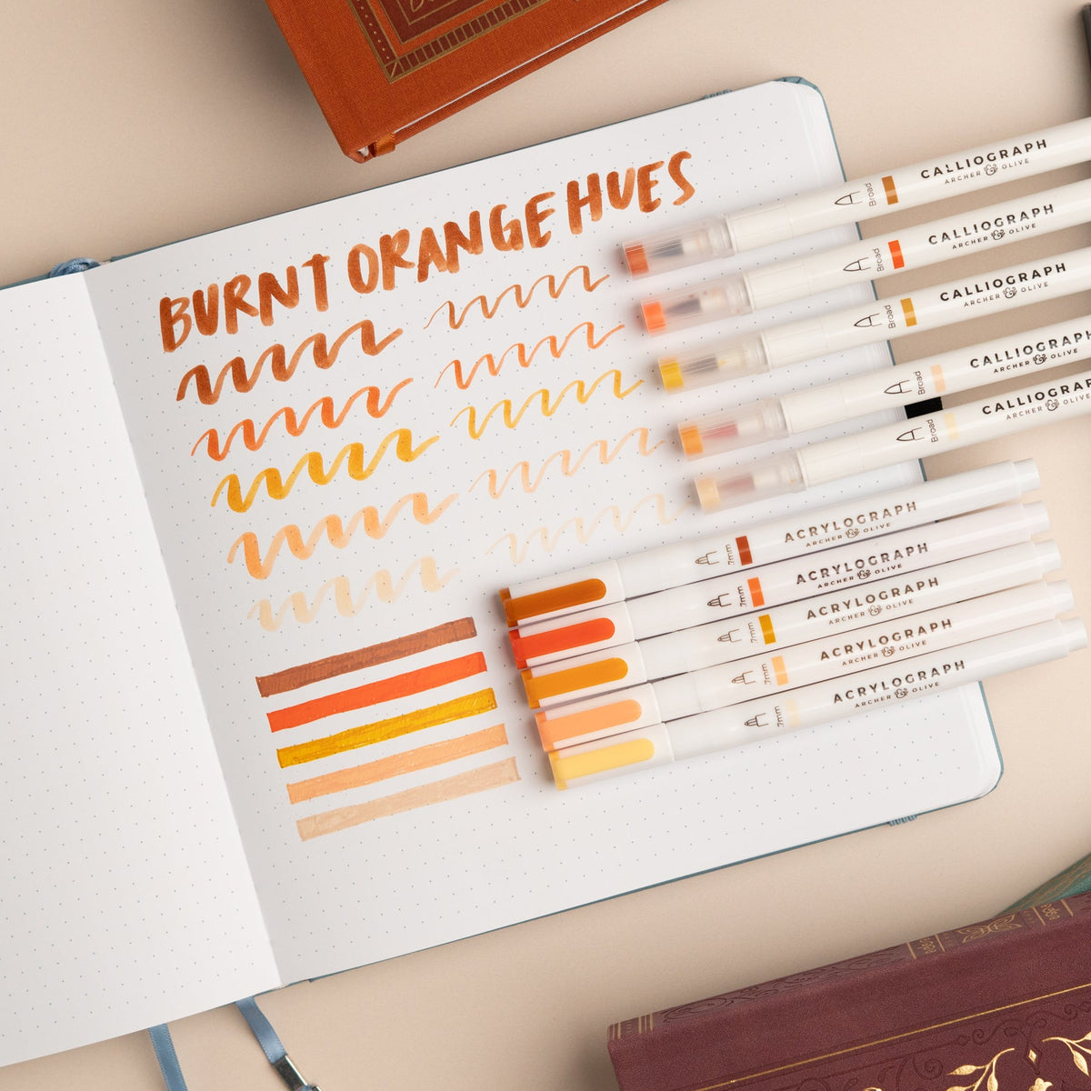 Burnt Orange Hues Sets of 5