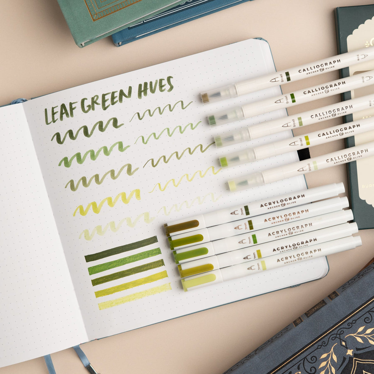 Leaf Green Hues Sets of 5