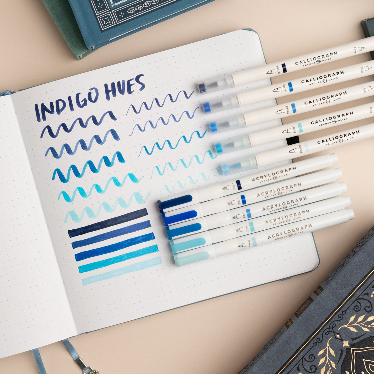 Indigo Hues Sets of 5