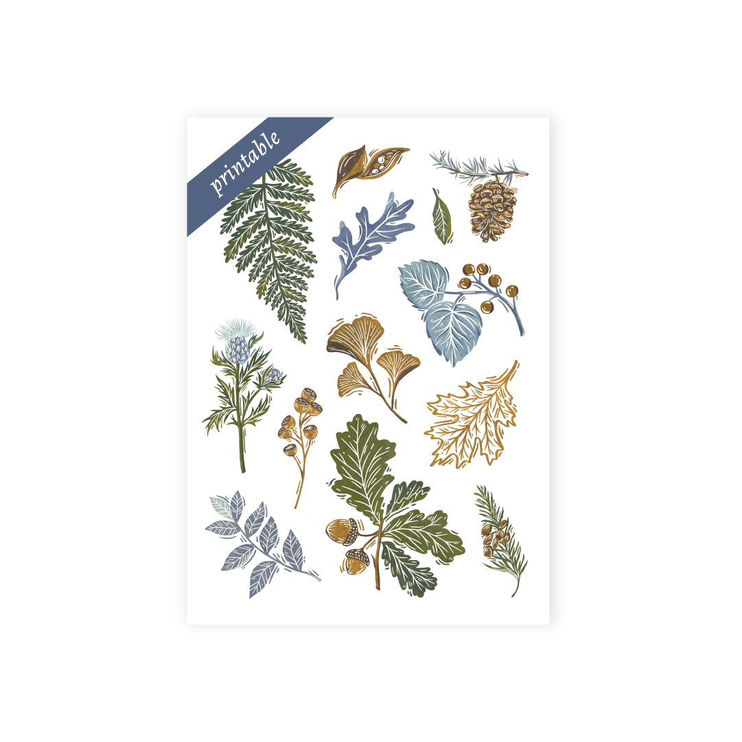 Forest Impressions Printable Stickers