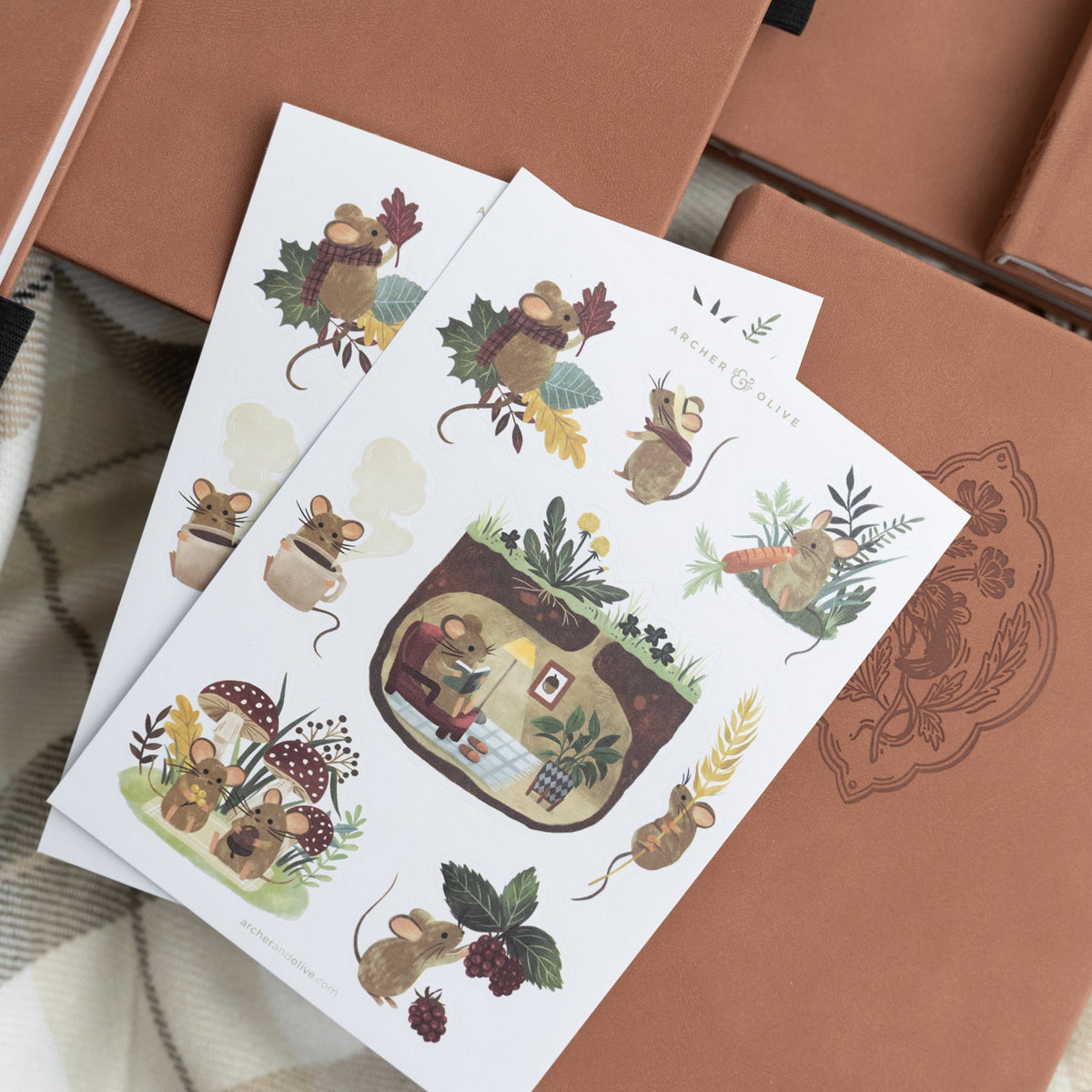 Field Mouse Sticker Set