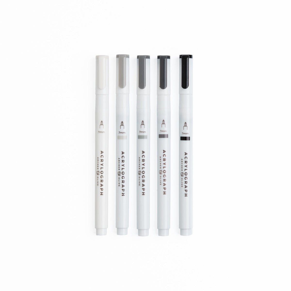 Grayscale Acrylographs | Set of 5