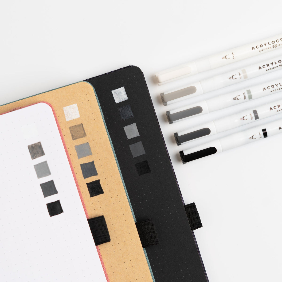 Grayscale Acrylographs | Set of 5