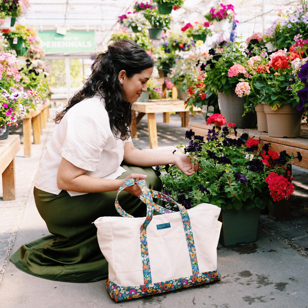 Meadow & Vine Canvas Tote