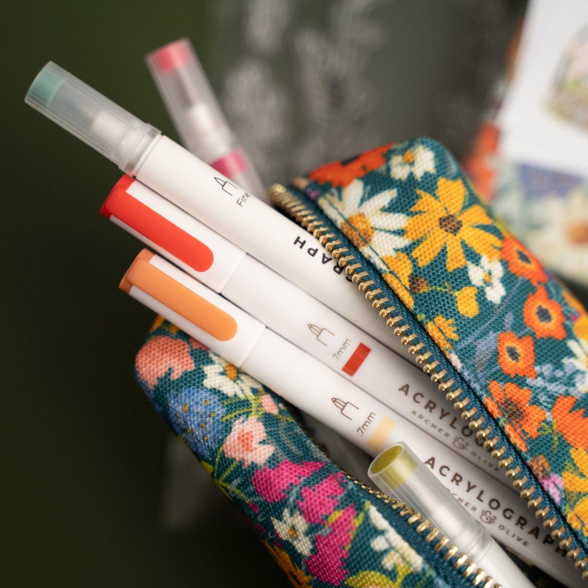 Meadow & Vine Boxy Zipper Pouch