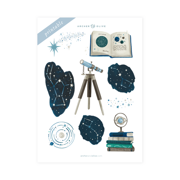 Meteor Shower Printable Stickers