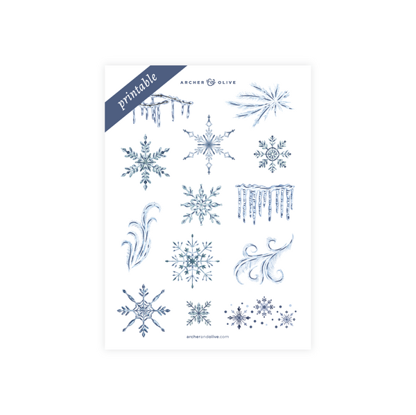 Printable Sticker: Frosted Storybook