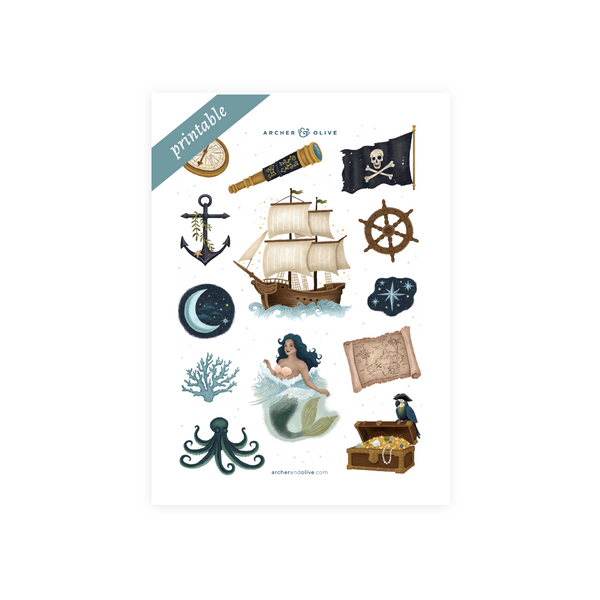 Printable Sticker: Treasure Map