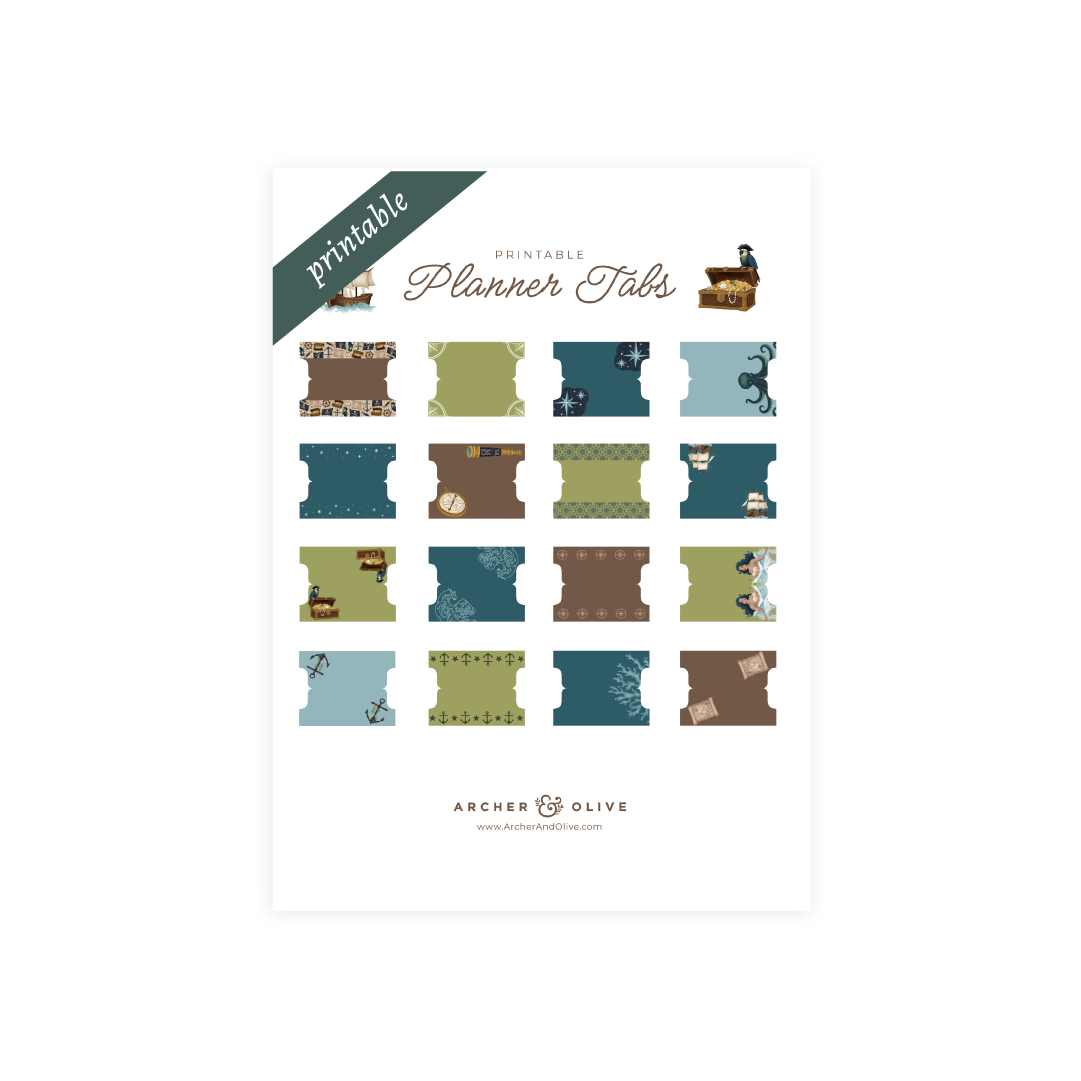 Printable Planner Tabs: Treasure Map