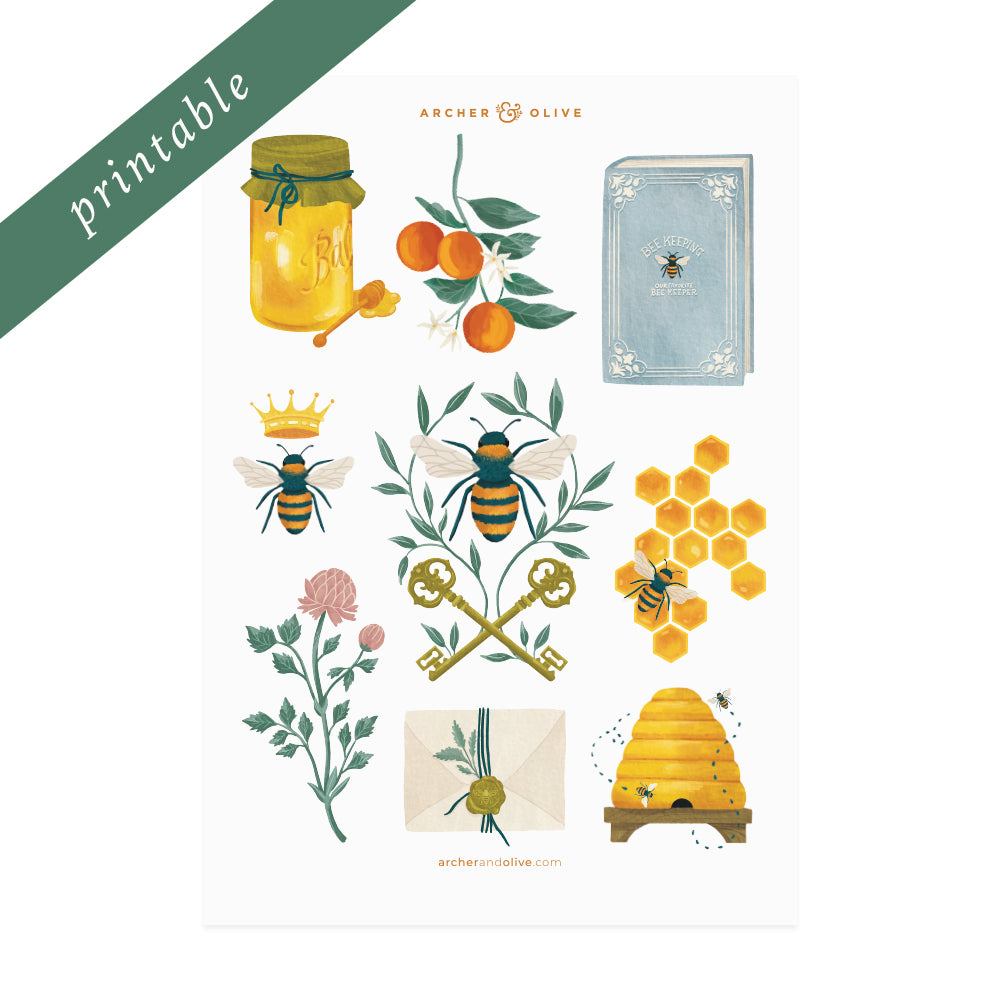Keeper Of Bees Printable Stickers