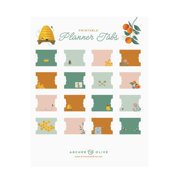 Keeper Of Bees Printable Planner Tabs