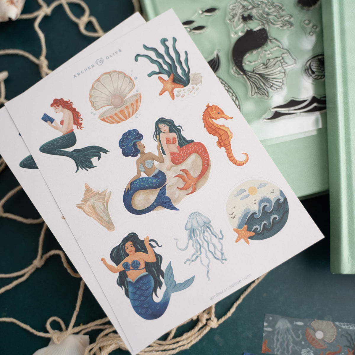 Vintage Mermaid Stickers