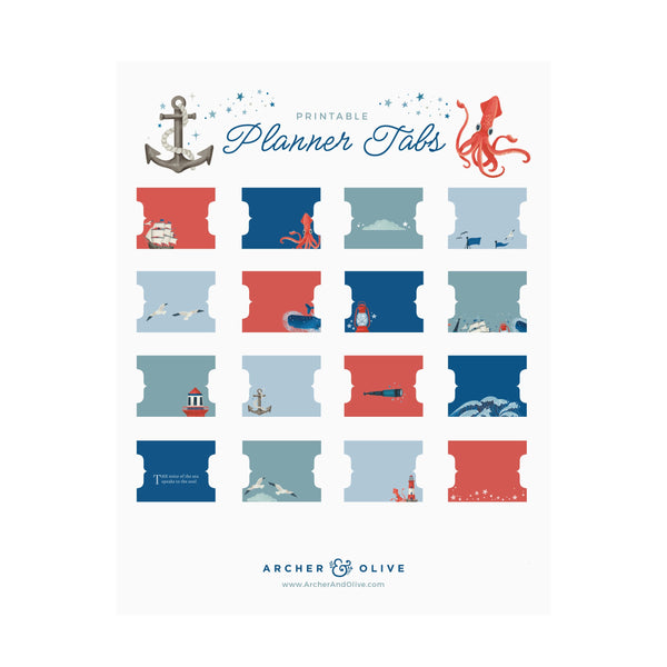 Wayfinding Printable Planner Tabs