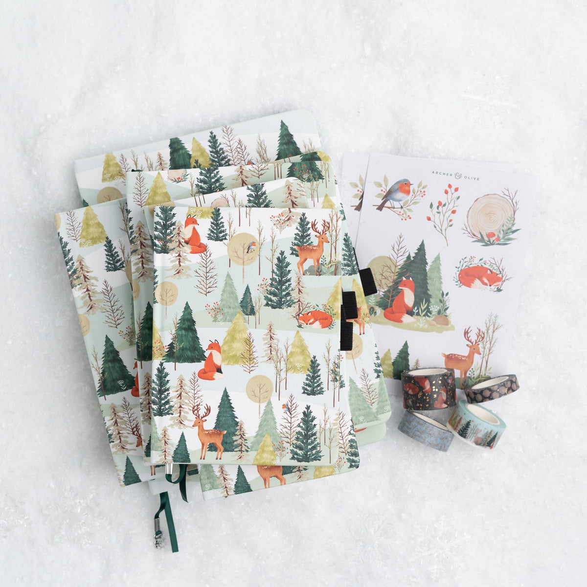 B6 Fox In Winter Woods: Dot Grid Notebook